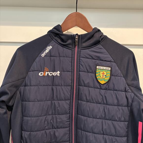 Donegal Puffer Jacket Youth Age 13 Navy Pink GAA Gaelic Football Full Zip Soccer - Picture 4 of 16